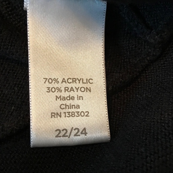 AVENUE Open Front Cascading Cardigan Black Women’s Size 22 24 - Picture 7 of 16